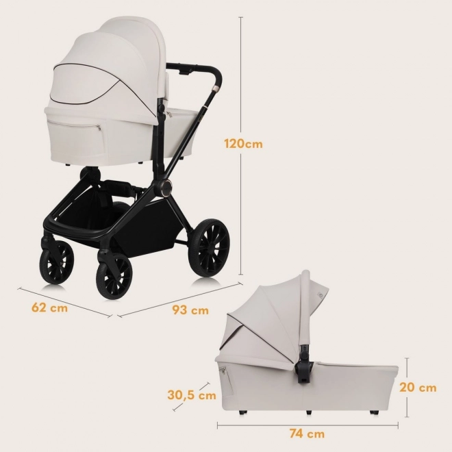 Lionelo kombinierter Kinderwagen Mika Plus 3v1 Beige