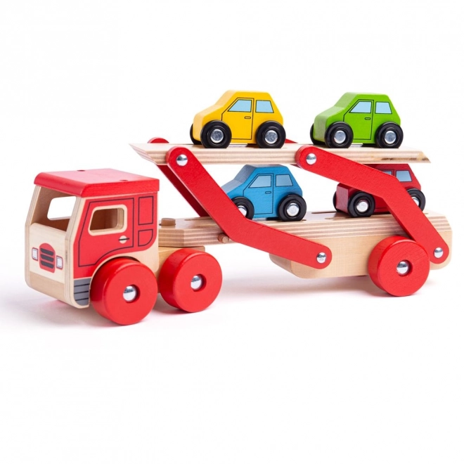 Holz-LKW mit Autos von Bigjigs Toys