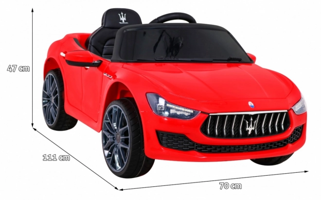 Maserati Ghibli Batterie für Kinder Rot + Fernsteuerung + Langsamer Start + EVA + MP3 USB + LED-Diode