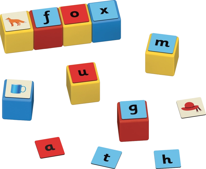 Buchstaben und Bilder für schnelles Wortbilden