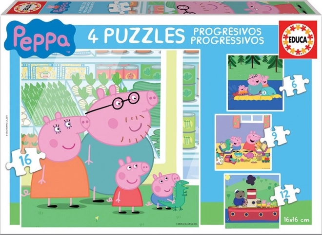 Educa Puzzle Peppa Wutz 4-in-1