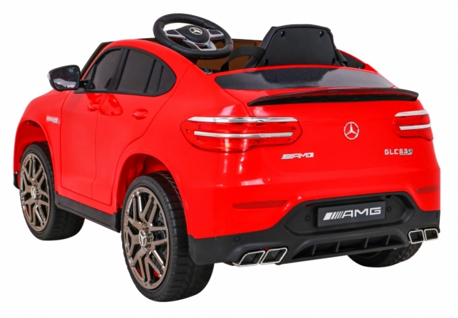 Mercedes Benz GLC63S für Kinder Rot + Fernbedienung + Antrieb 4x4 + MP3 LED + EVA + sanfter Start
