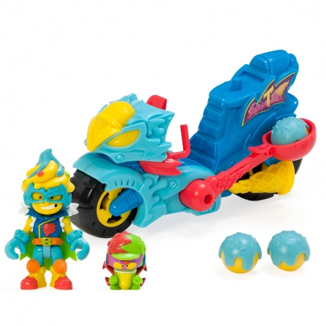 Superthings Spielfigur Superschnelles Motorrad Turbo Ice