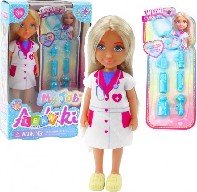Mini-Puppe Ärztin mit medizinischen Zubehör