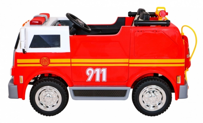 Kinderspielzeug-Feuerwehrauto mit Batterie + Wasserspritze + Megafon + Feuerwehrhahn + Steuerung