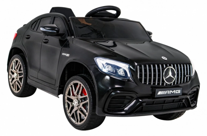 Mercedes Benz GLC63S für Kinder schwarz + Fernbedienung + 4x4 Antrieb + MP3 LED + EVA + langsamer Start