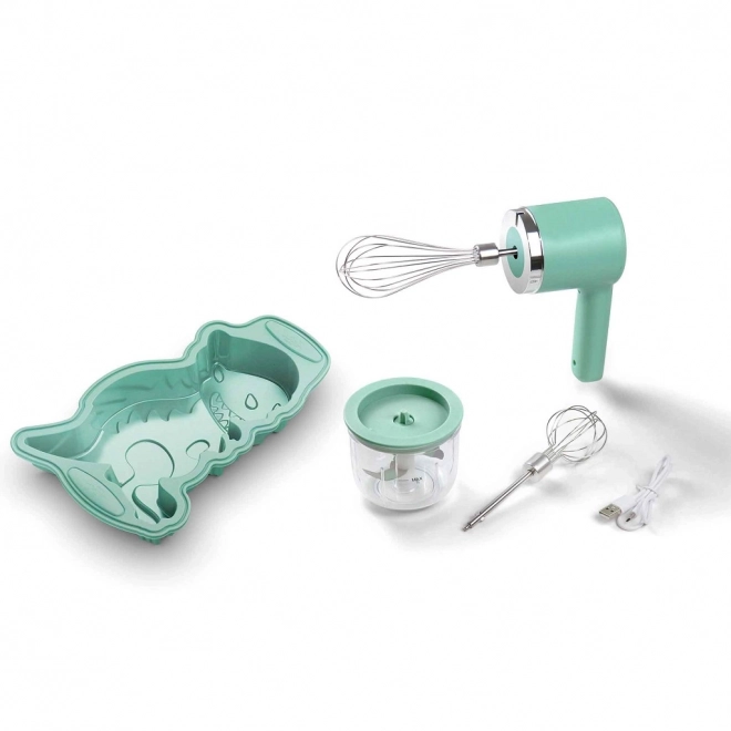 Mini Akku Küchenset für Kinder - Mixer, Zerkleinerer und Backform