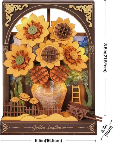 RoboTime 3D Holzpuzzle Goldene Sonnenblume