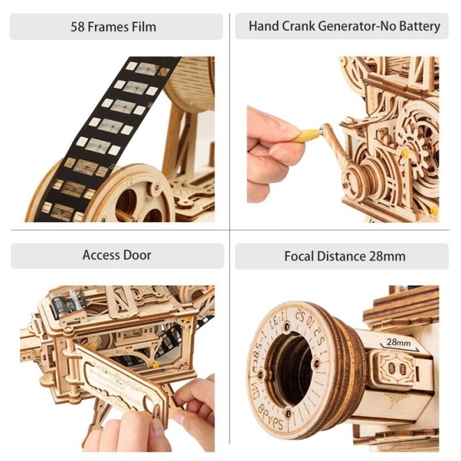 Rokr 3D Holzpuzzle Mechanischer Filmprojektor