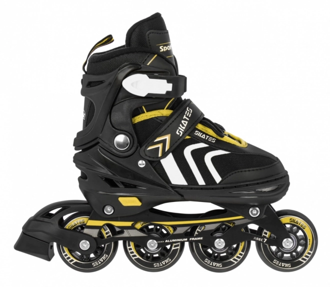 4-in-1 Rollschuhe, Schlittschuhe, Skates Set für Kinder Größe 29-33 Pink – Gelb