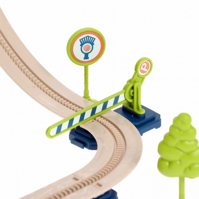 Woopie elektrische eisenbahn 2-in-1 faltbar in einem koffer 87 teile - 3,5 m länge