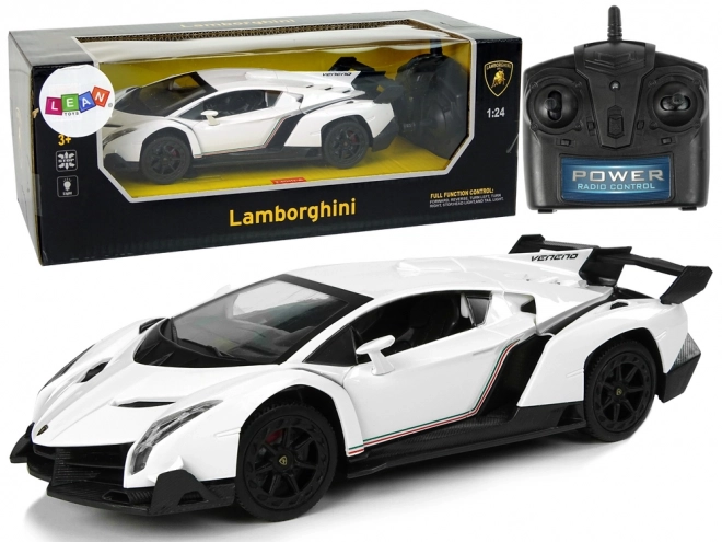 Fernebbildauto Lamborghini Veneno Weiß 1:24 mit Lichtern