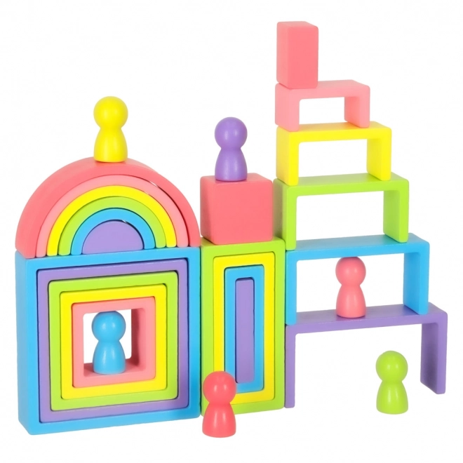 Holzbausteine Montessori Regenbogen Puzzle