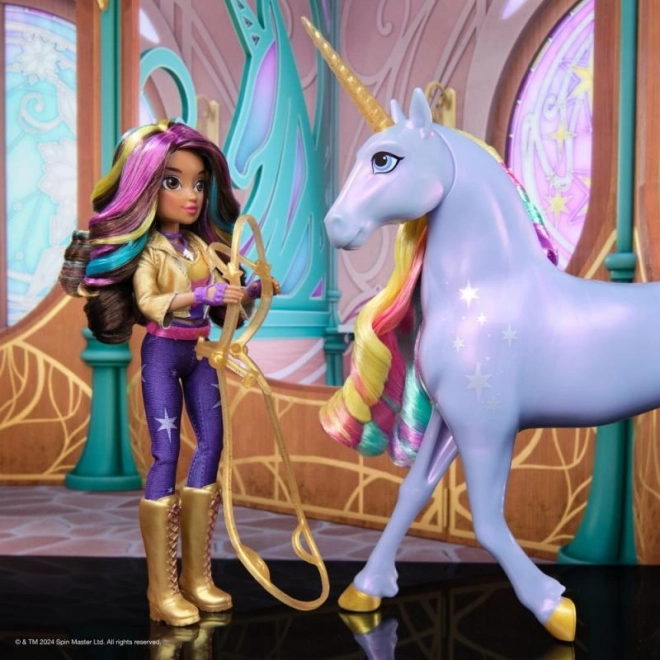 Unicorn Academy Leuchtendes Einhorn Wildstar mit Puppe Sophia 24cm