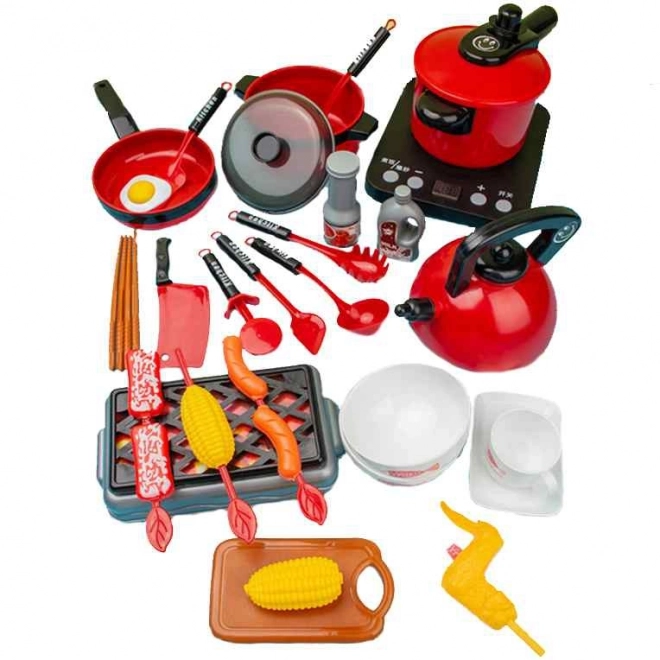 Großer Kinderküchen-Spielset mit Zubehör