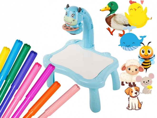 Rückprojektor Zeichentisch mit Projektor und Stiften für Kinder