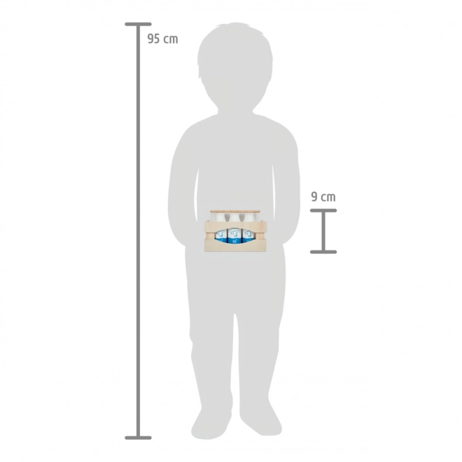 Kleine Fuß Holzspielzeug Milchflaschen Set