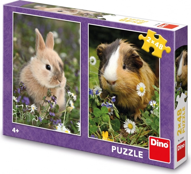 Dino Puzzle Häschen und Meerschweinchen