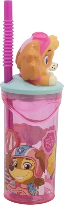 Flasche mit Strohhalm Paw Patrol rosa