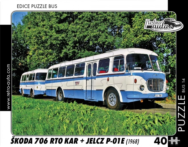 Retro-Fahrzeuge Puzzle: Škoda 706 RTO und Jelcz P-01E