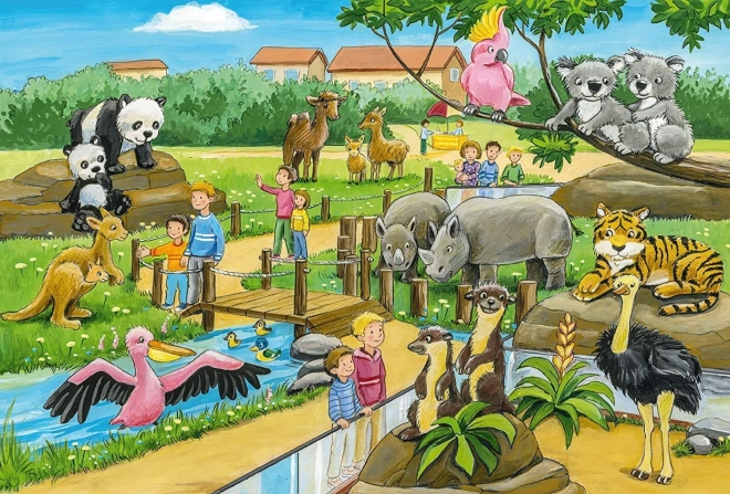 Schmidt Puzzle Gehege im Zoo 3x24 Teile