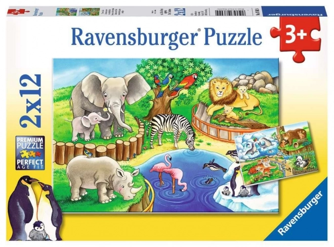 Ravensburger Zoo-Tiere Puzzle 2 in 1