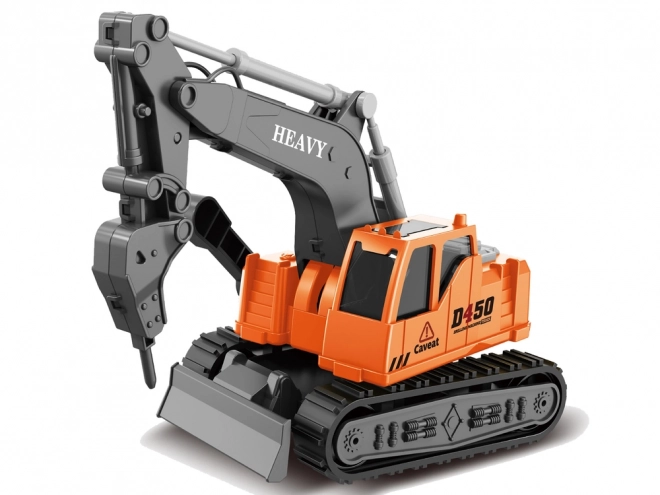 Kettenbagger Bohrmaschine 1:16 Orange Bewegbare Arme