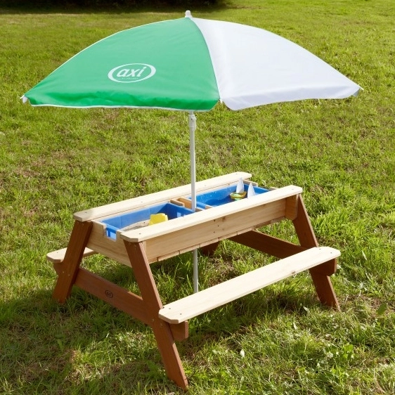 Picknicktisch Nick mit Bank und Sonnenschirm AXI