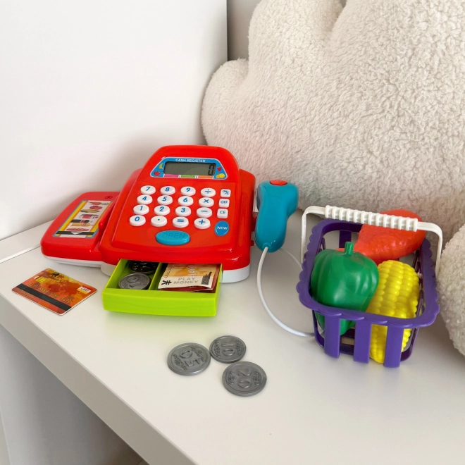 Kaufmannsladen Kasse mit Taschenrechner und Zubehör