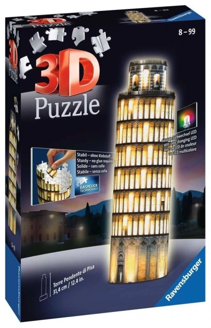 Ravensburger Leuchtendes 3D Puzzle Nacht Edition Schiefer Turm von Pisa