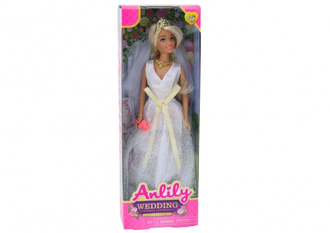 Anlily Brautpuppe mit Brautkleid und Accessoires