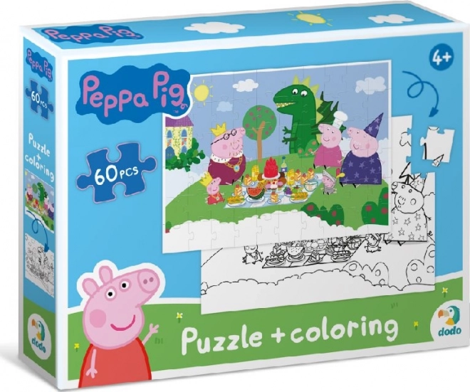 Zweiseitiges Puzzle Peppa Wutz: Picknick 60 Teile