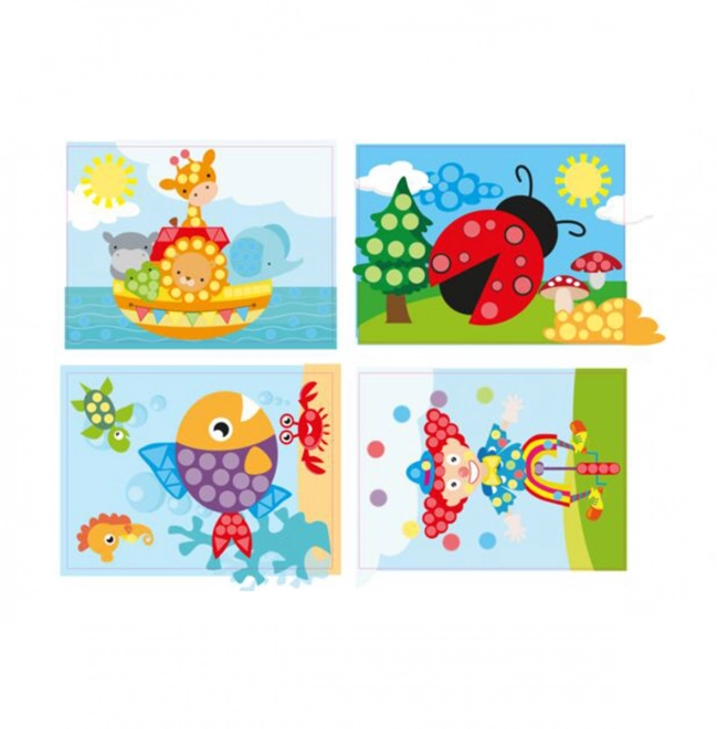 Kreatives Mosaik für Kinder mit Aufkleben