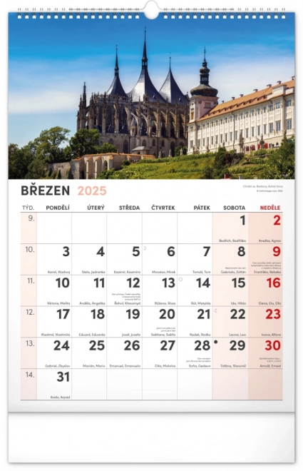 Notique Wandkalender Malerische Ecken von Tschechien 2025