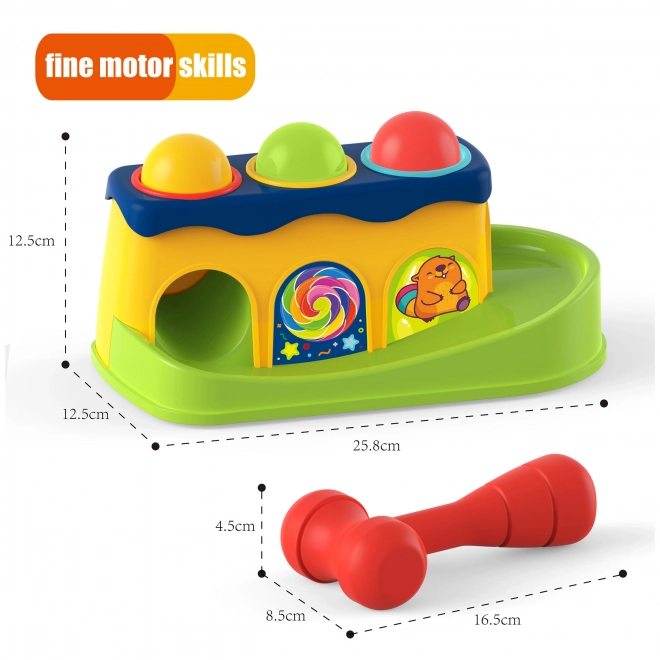 Bunte Holzklopfbank mit Hammer Montessori für Kleinkinder