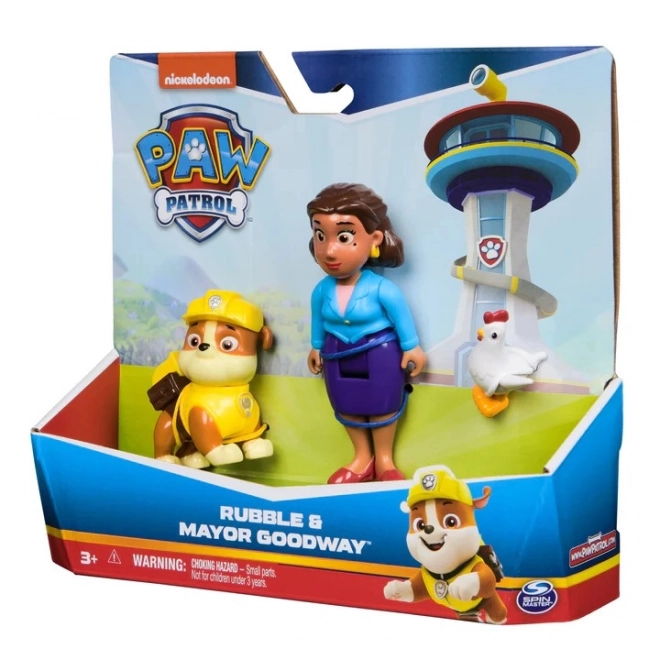 Figuren-Set Paw Patrol Rubble und Bürgermeisterin Goodway