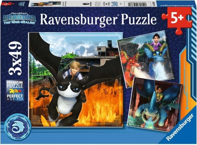 Ravensburger Puzzle Drachenzähmen Leicht Gemacht: Die Neun Reiche - 3x49 Teile