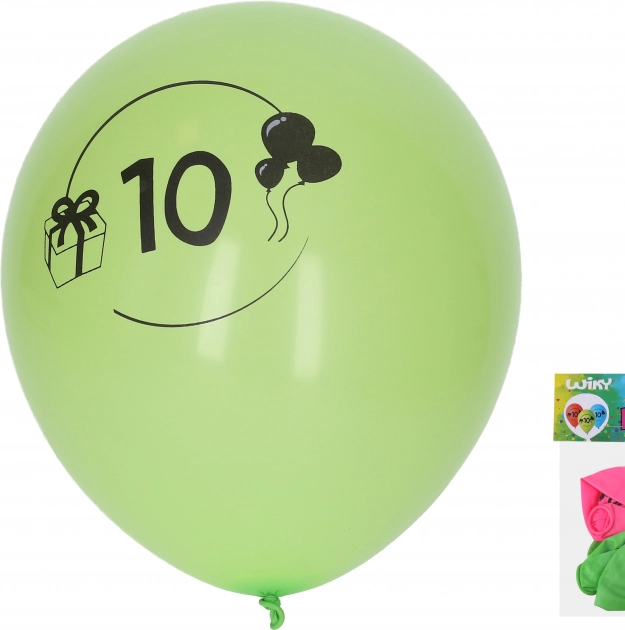Luftballons 30 cm mit Zahl 10 – Set mit 5 Stück