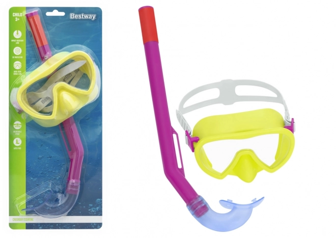 Maske und Schnorchel Gelb mit rosa Akzenten Bestway