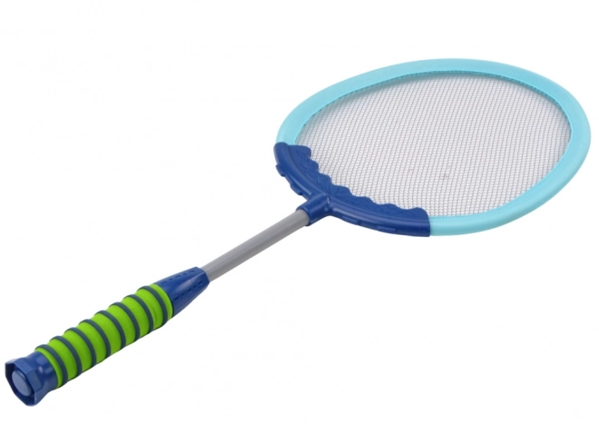 Badminton-Set mit 2 Schlägern und Federbällen in Blau