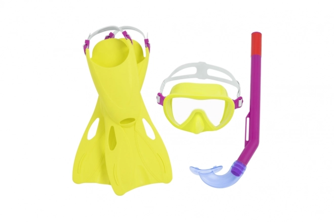 Taucher-Set Bestway Gelbe Maske, Flossen, Rohr 25039
