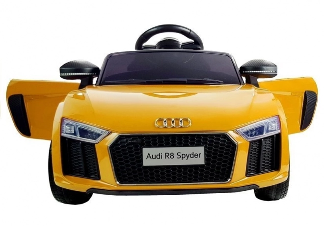 Gelbes Elektroauto AUDI R8 Spyder für Kinder