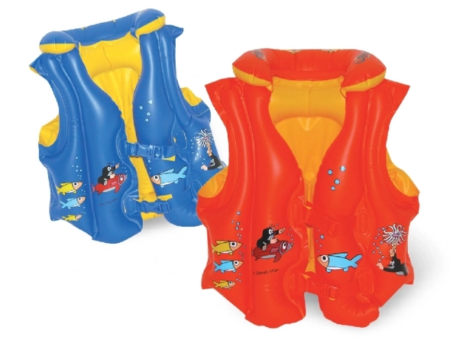 Platzsparende Kinder-Schwimmweste mit Krtek-Motiv