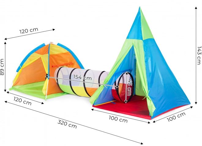 Kinder Spielzelt Set 3-in-1 Igloo Tipi Tunnel von IPlay