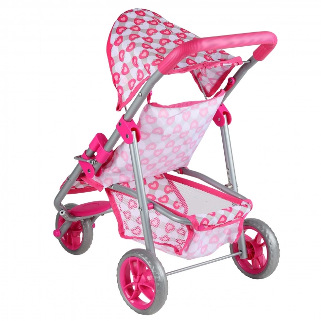 Woopie dreirädriger Puppenwagen Herz Rosa