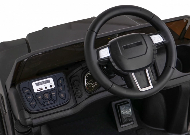 Bauernsammel-Pick-up für Kinder schwarz + Fernsteuerung + Gepäckträger + Schaufel + EVA + MP3 LED