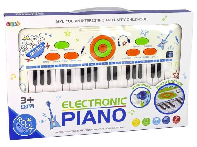 Elektrische Kinder Tastatur Piano Blau MIT Noten USB MP3