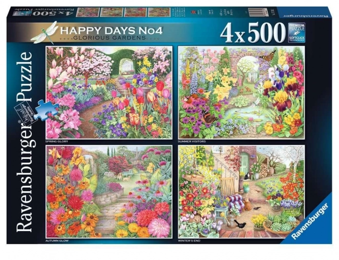 Ravensburger Puzzle Wunderschöne Gärten 4x500 Teile