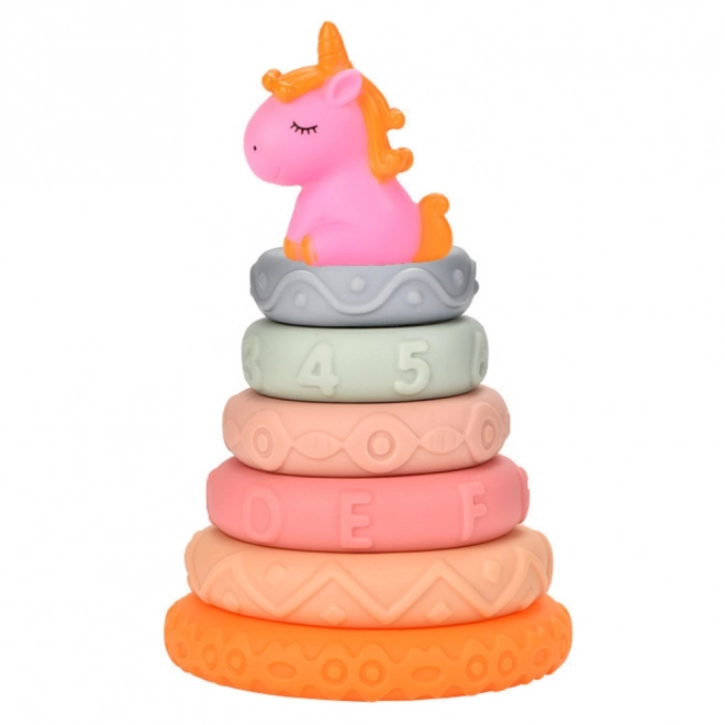 Sensorische Einhorn-Pyramide aus Gummi für Kleinkinder