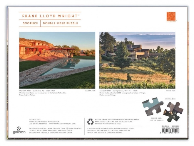 Frank Lloyd Wright Doppelseitiges Puzzle 500 Teile